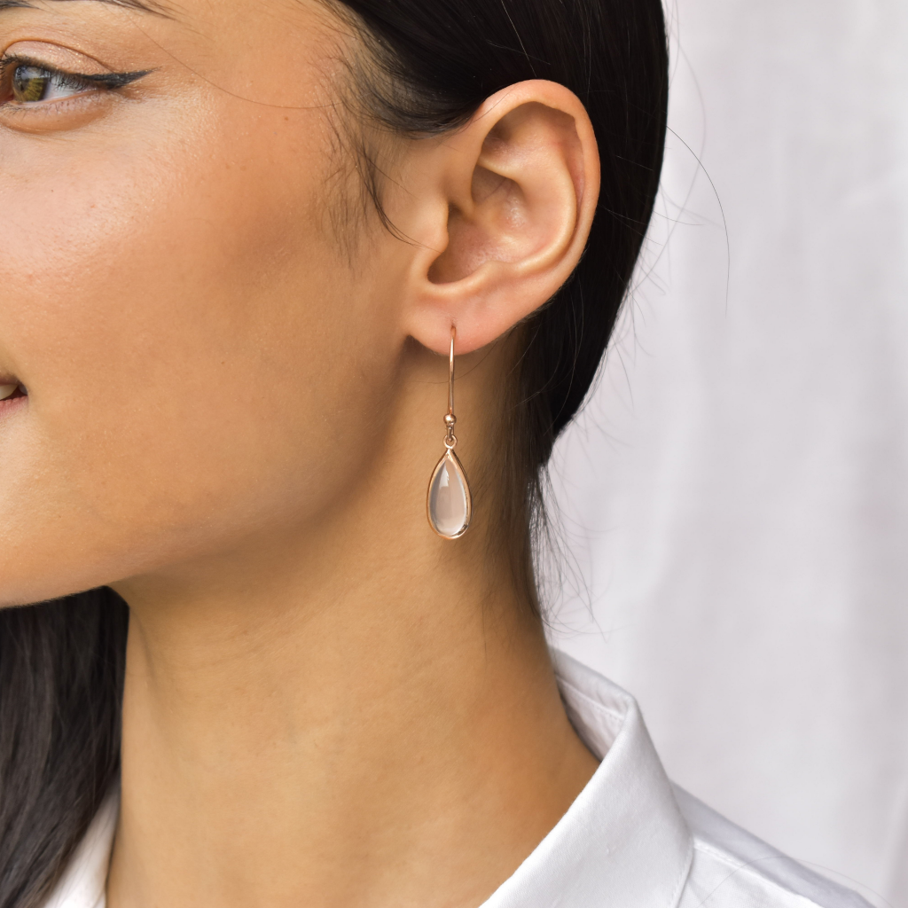 Teardrop Treasure - Rose Quartz Earrings -
