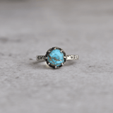 Textured Azure - Copper Turquoise Ring - KEETA LUXURY