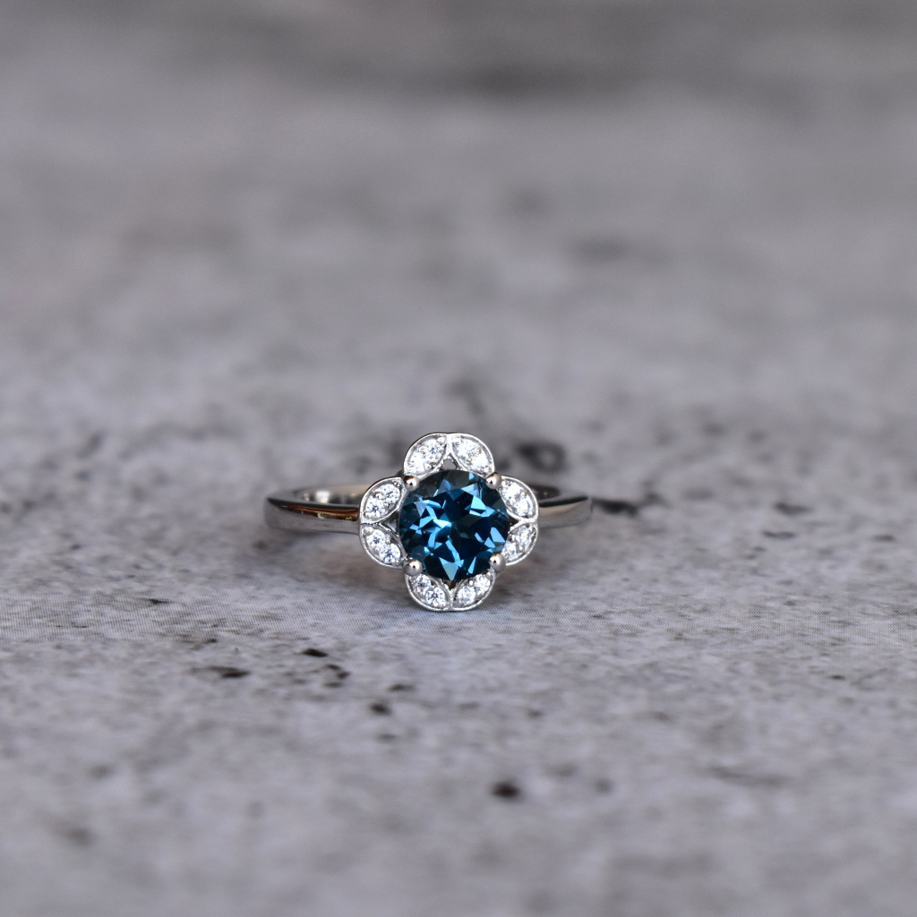 Timeless Charm - Blue Topaz Ring -