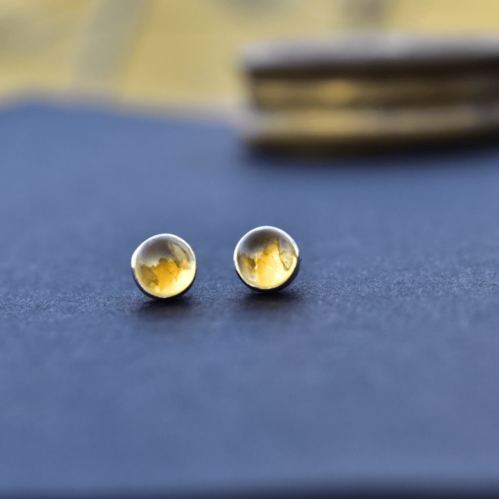 Tiny Star - Citrine Studs -