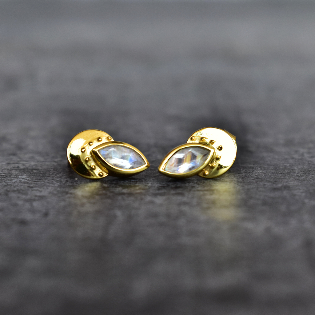 Tribal - Moonstone Studs -