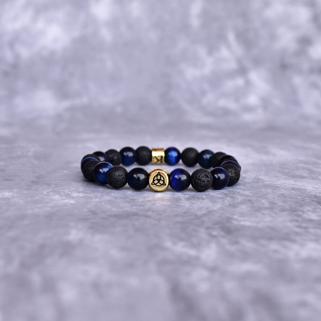Trinity Magic - Blue Tiger's Eye & Lava Bracelets -