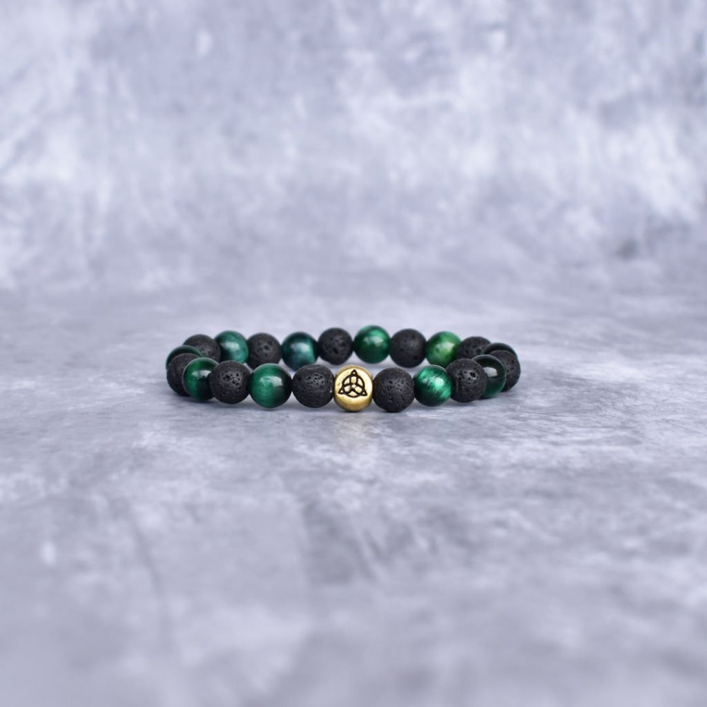 Trinity Magic - Green Tiger’s Eye & Lava Bracelets Bracelets