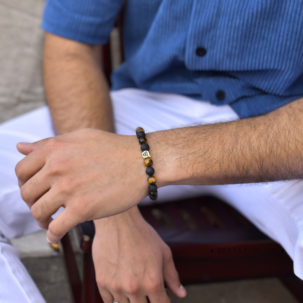Trinity Magic - Tiger's Eye & Lava Bracelets -