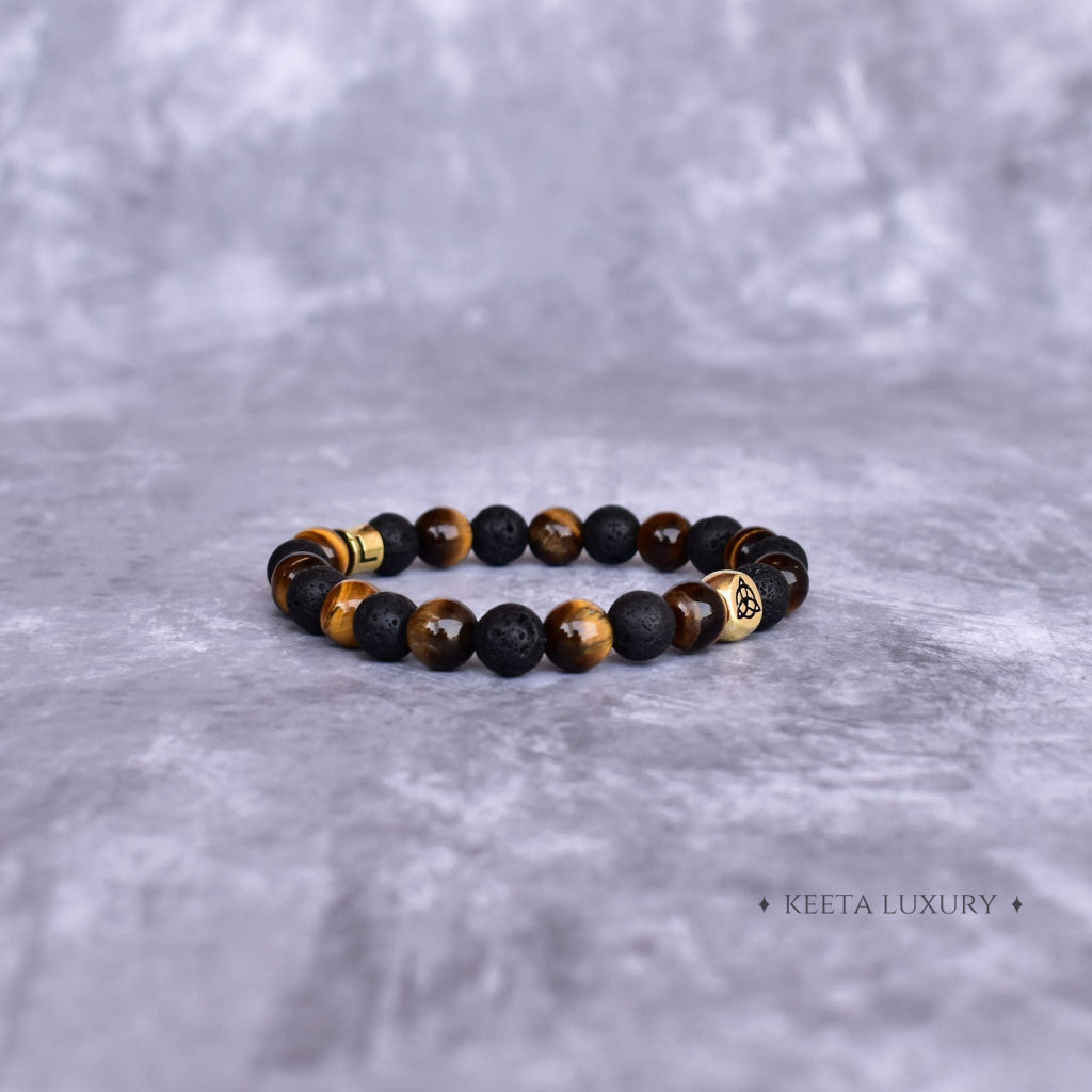 Trinity Magic - Tiger's Eye & Lava Bracelets -
