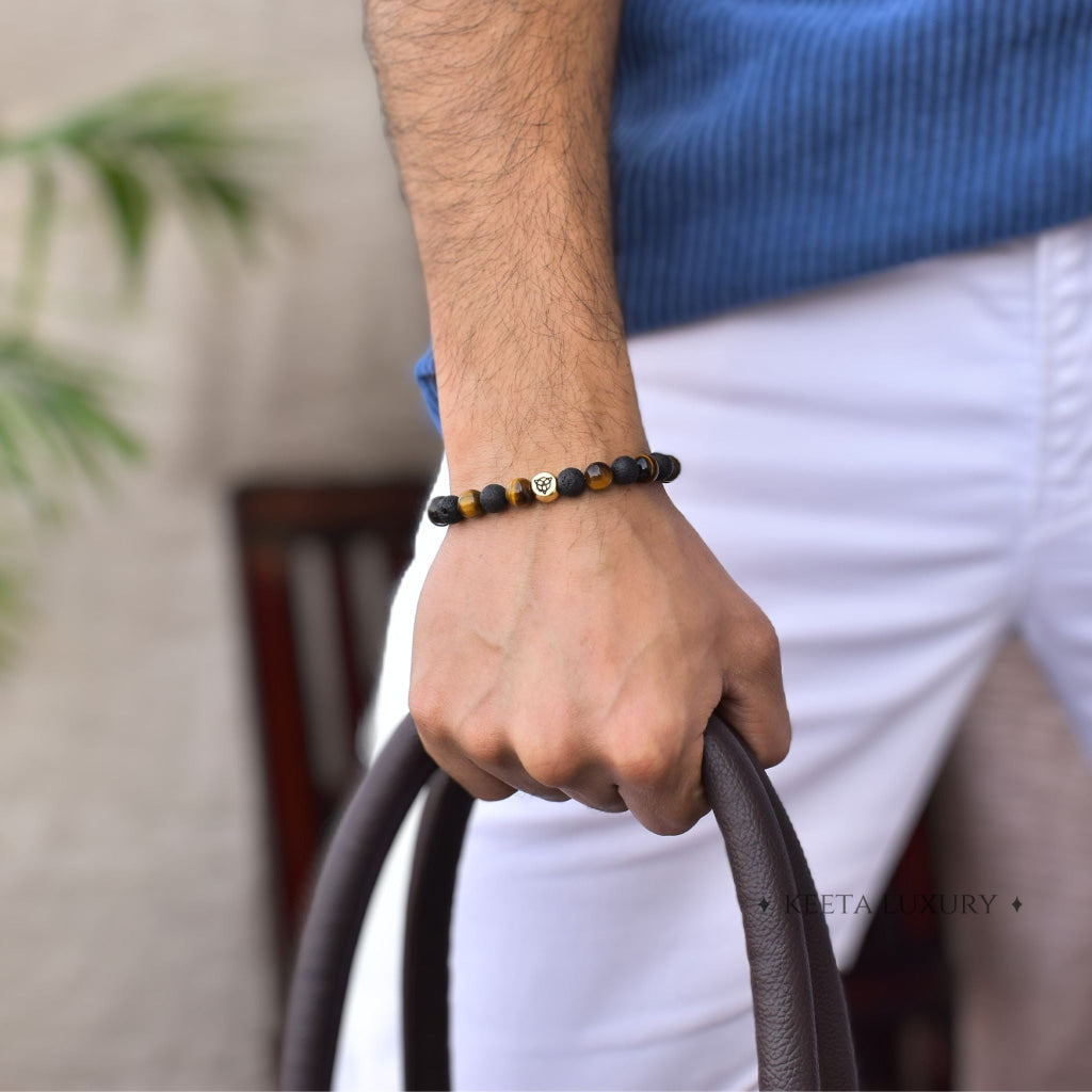 Trinity Magic - Tiger's Eye & Lava Bracelets -