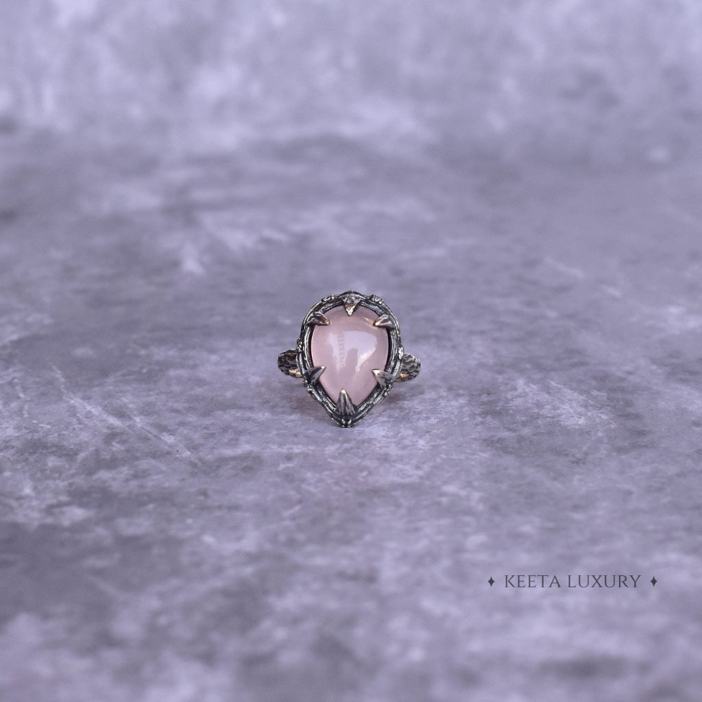 Twiggy Elegance - Rose Quartz Ring Rings