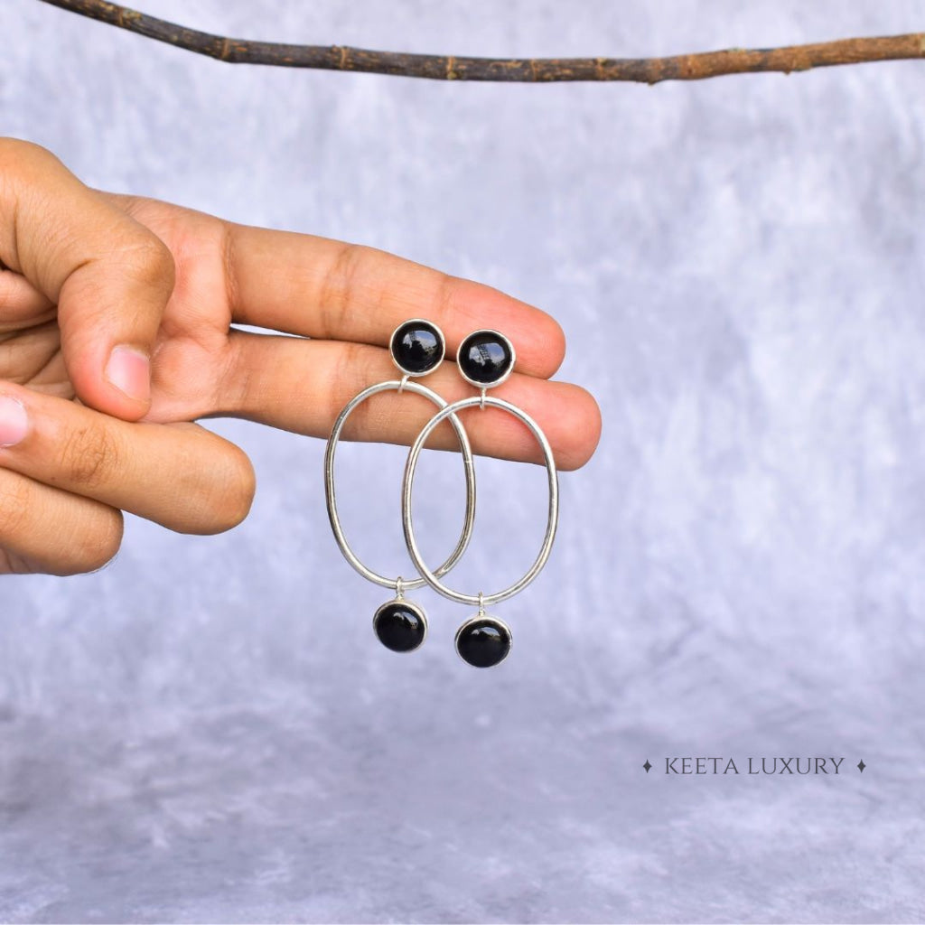 Twin Twinkle - Onyx Earrings