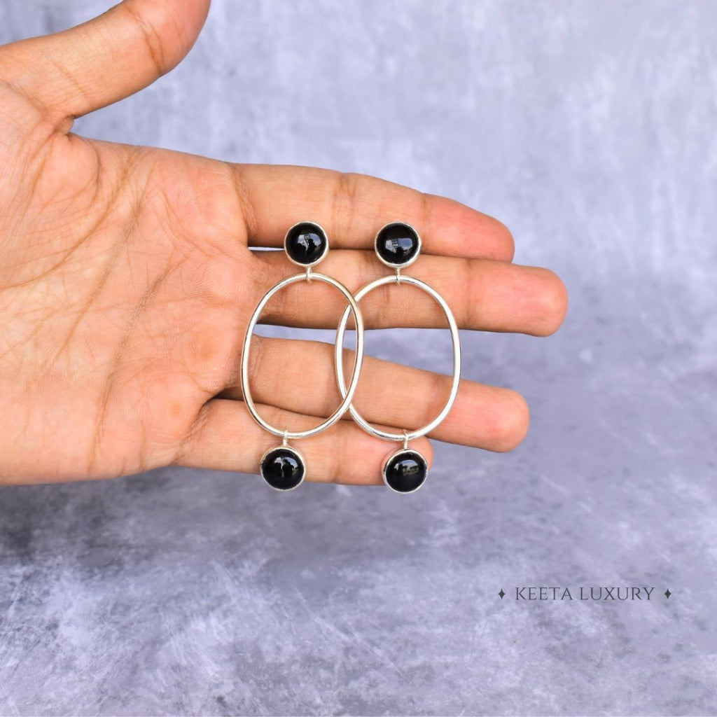 Twin Twinkle - Onyx Earrings