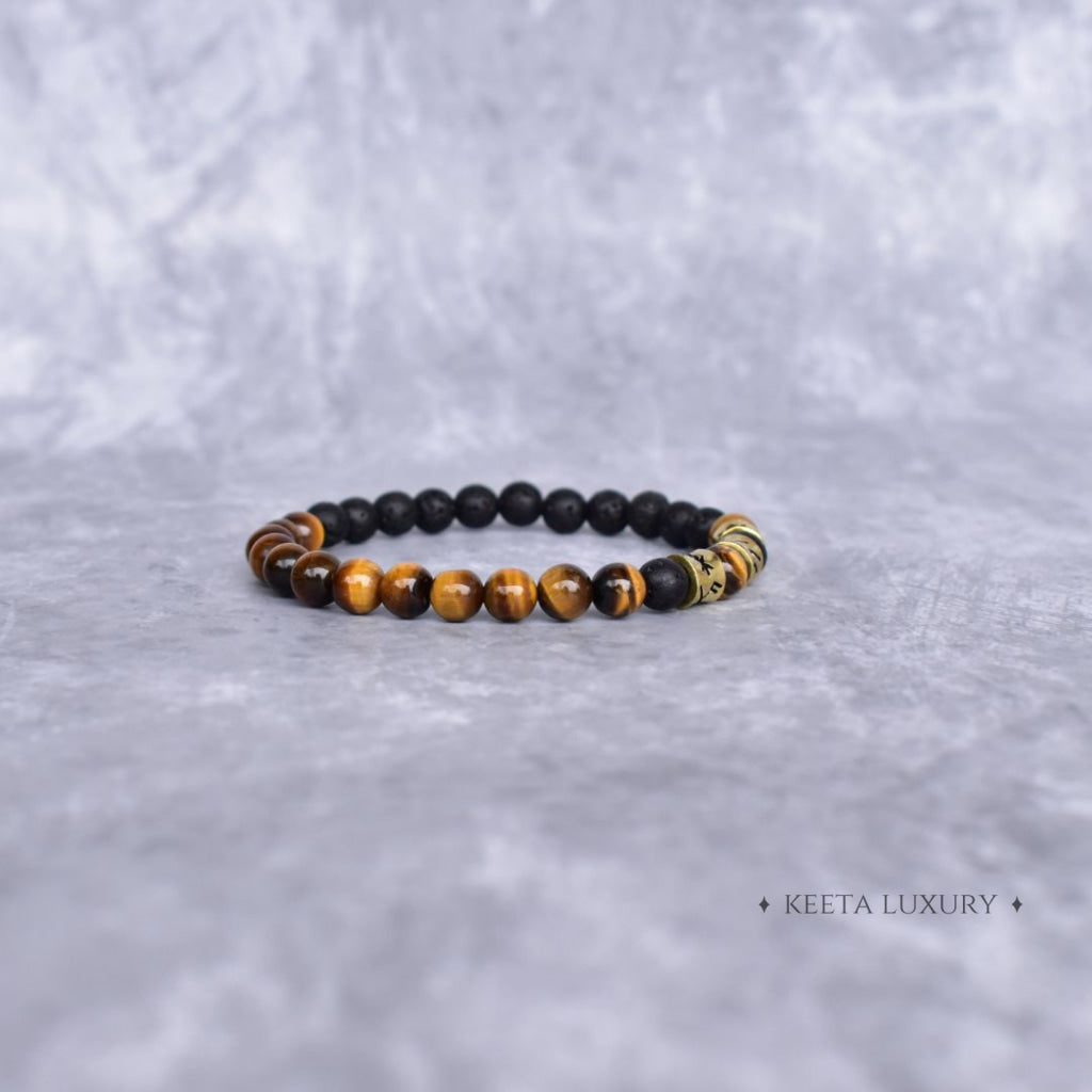 Viking Strength - Tiger Eye & Black Lava Bracelet Bracelets