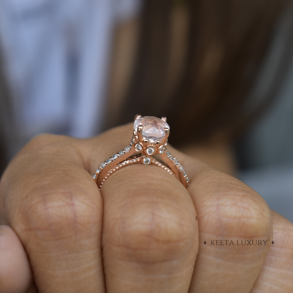 Vintage Blush - Rose Quartz Ring -