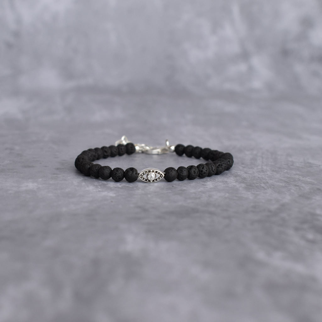 Warding Watch - Black Lava beaded Bracelets -