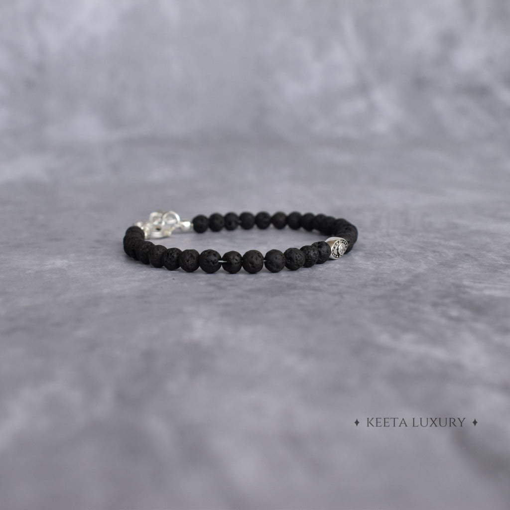 Warding Watch - Black Lava beaded Bracelets -