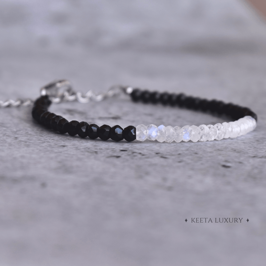 Yin & Yang - Moonstone & Black Onyx Bracelets -