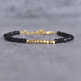 Calming Delicacy - Black Onyx Bracelets 14K Gold Vermeil Bracelets