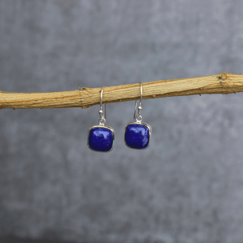Cushion Conquer - Lapis Earrings