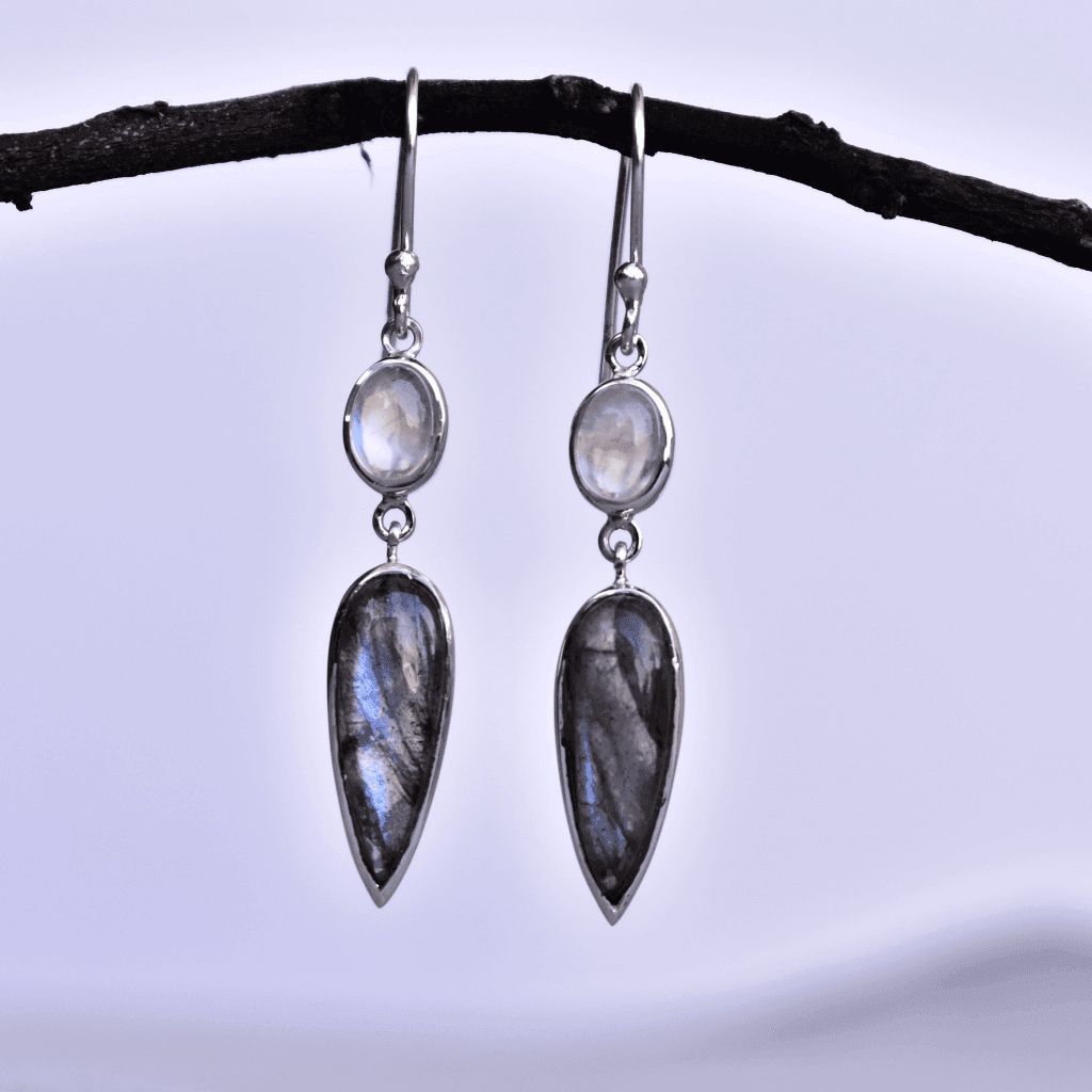 Energy - Moonstone & Labradorite Earrings -
