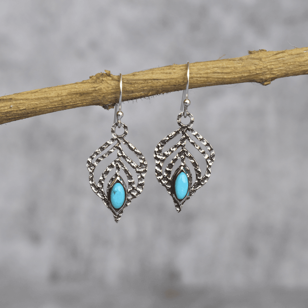 Feather - Turquoise Dangle -