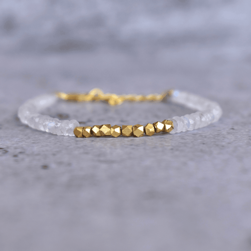 Feminine Energy - Moonstone Bracelets 14K Gold Vermeil Bracelets