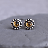 Flower Child - Citrine Studs Earrings