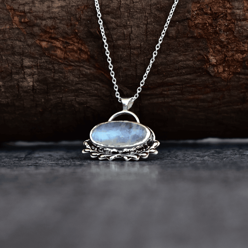 Leaf Spring - Moonstone Necklace 16 Inches Necklace