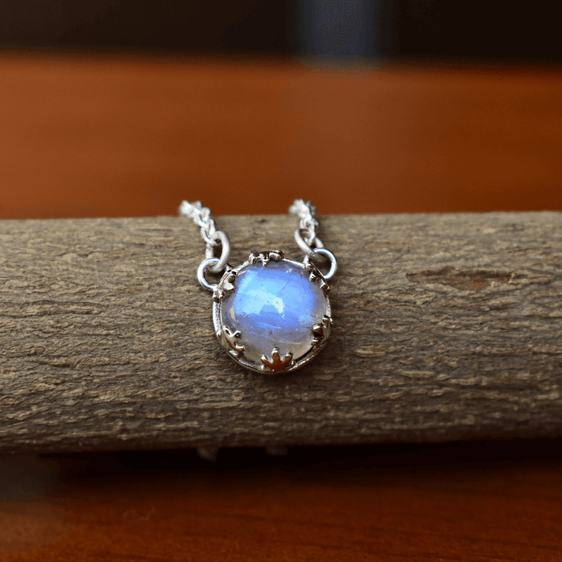 Genuine Moonstone Magic Necklace In Sterling Silver With Nature Inspiration Necklaces