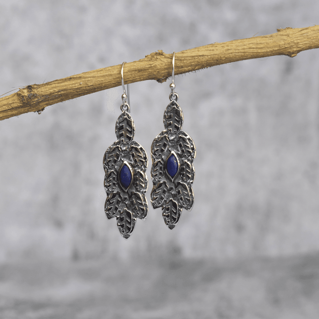 Leafy Wave - Lapis Lazuli Earrings -