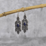 Leafy Wave - Lapis Lazuli Earrings