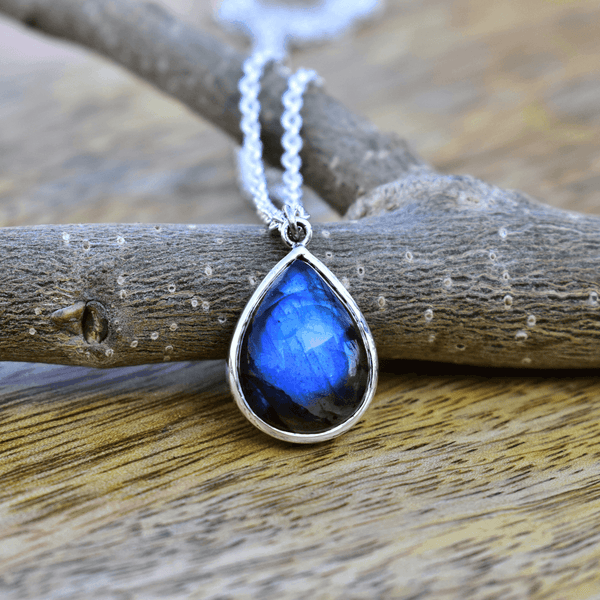 Labradorite Magic Drop Gemstone Necklace Necklace