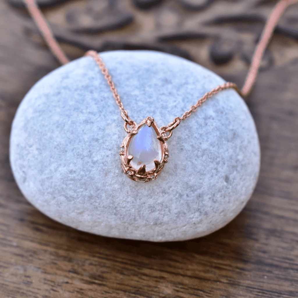 Moonstone teardrop online necklace