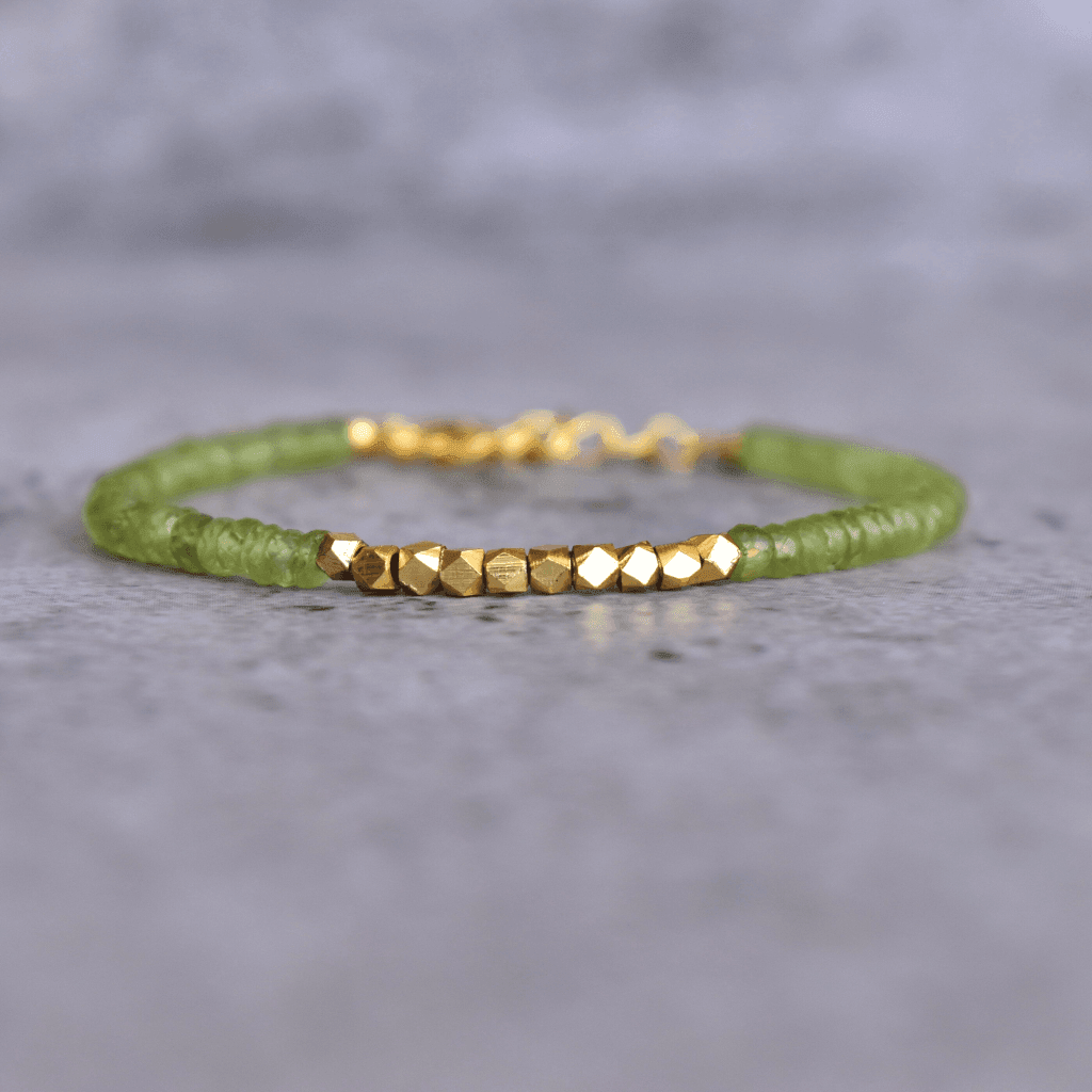 Genuine Peridot Bracelet | Sterling Silver or Gold Clasp | Green Natural  Stone Jewelry | Wish