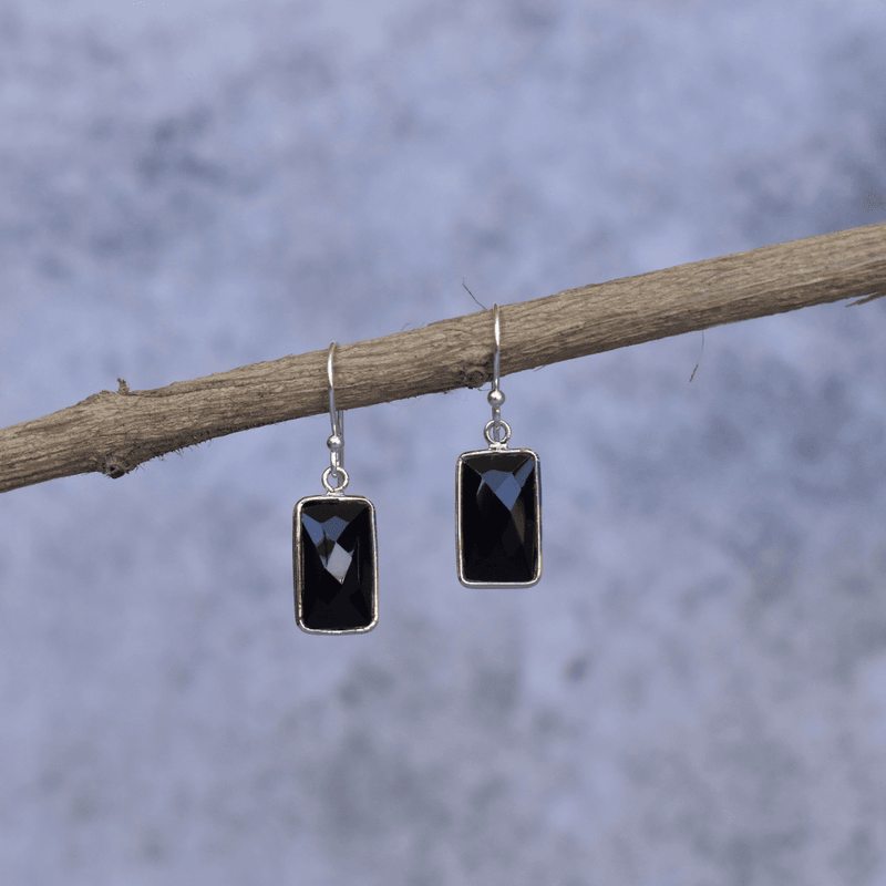 Rectangular Strength - Black Onyx Earrings