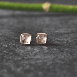 Rose Quartz Sugar Loaf Studs Earrings