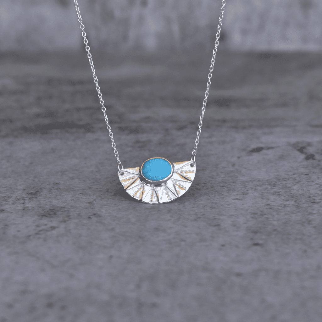 Sunrise Flower - Turquoise Necklace -