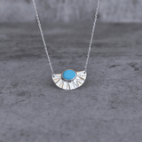 Sunrise Flower - Turquoise Necklace 16 Inches Necklace